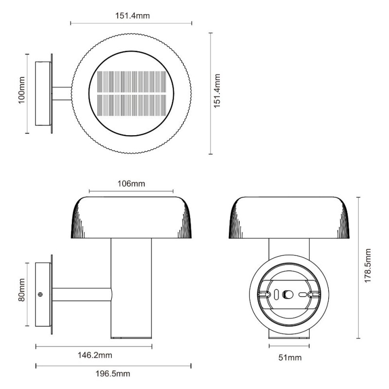 Бра на сонячних батареях Zuma Line WT33111 BLUET купити