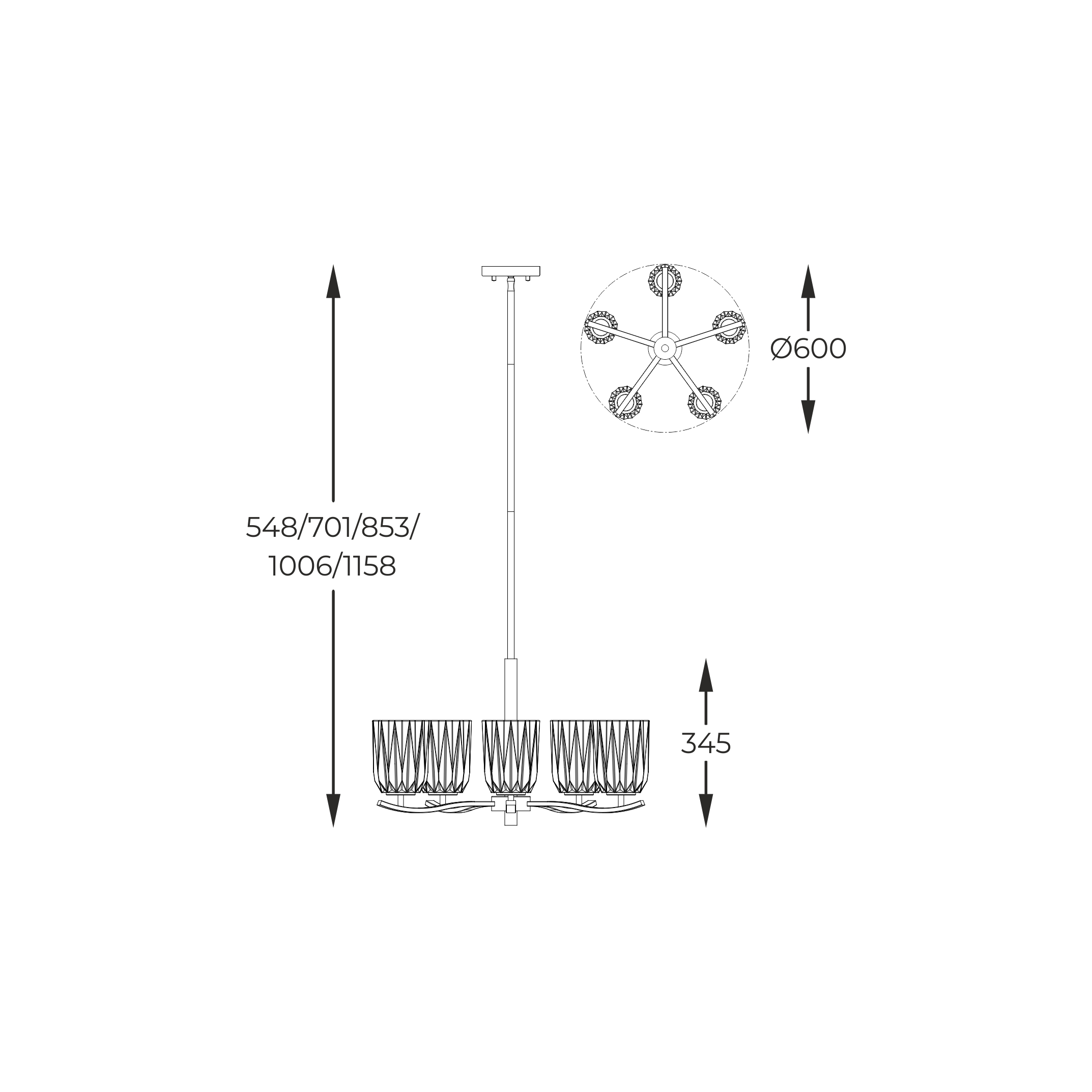 Підвісний світильник Zuma Line P0590-05B-V7AC TAZZA купити