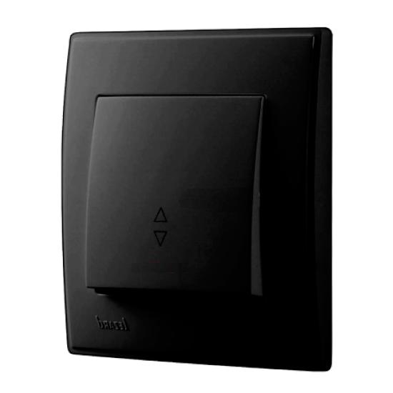 Выключатель одноклавишный проходной Lezard Lesya, антрацит (705-4242-105) купити