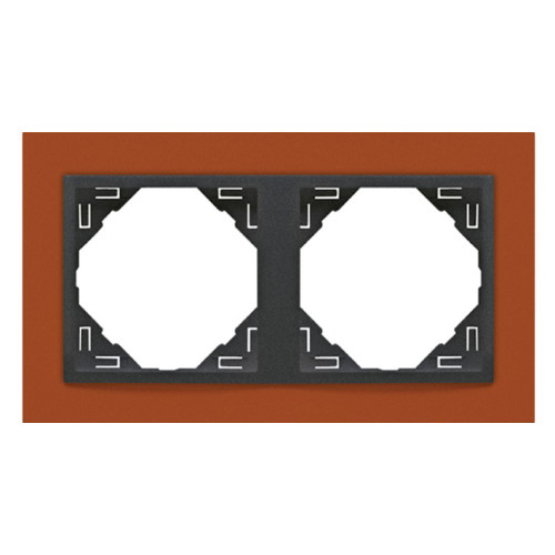 Рамка подвійна універсальна LOGUS теракотовий металік графітовий 90920 TTS купити