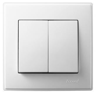 Выключатель двухклавишный  Lezard Lesya, белый (705-0202-101) купити