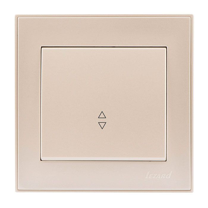 Выключатель проходной, жемчужно-белый перламутр Lezard RAIN (703-3088-105) купити