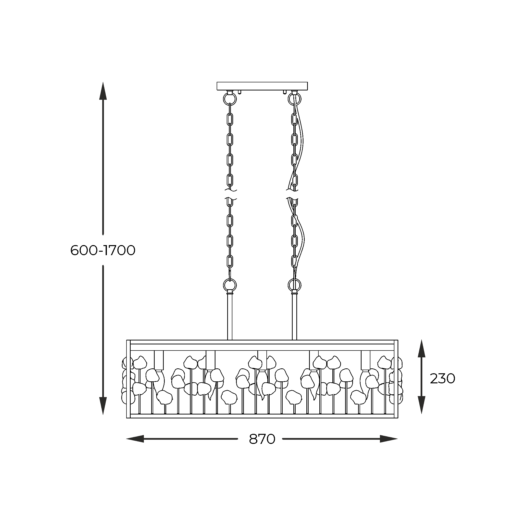 Подвесной светильник Zuma Line P0541-05B-SDAC CAROLINE купити