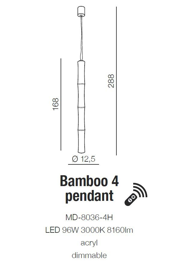 Подвесной светильник Azzardo AZ1902 Bamboo 4 купити