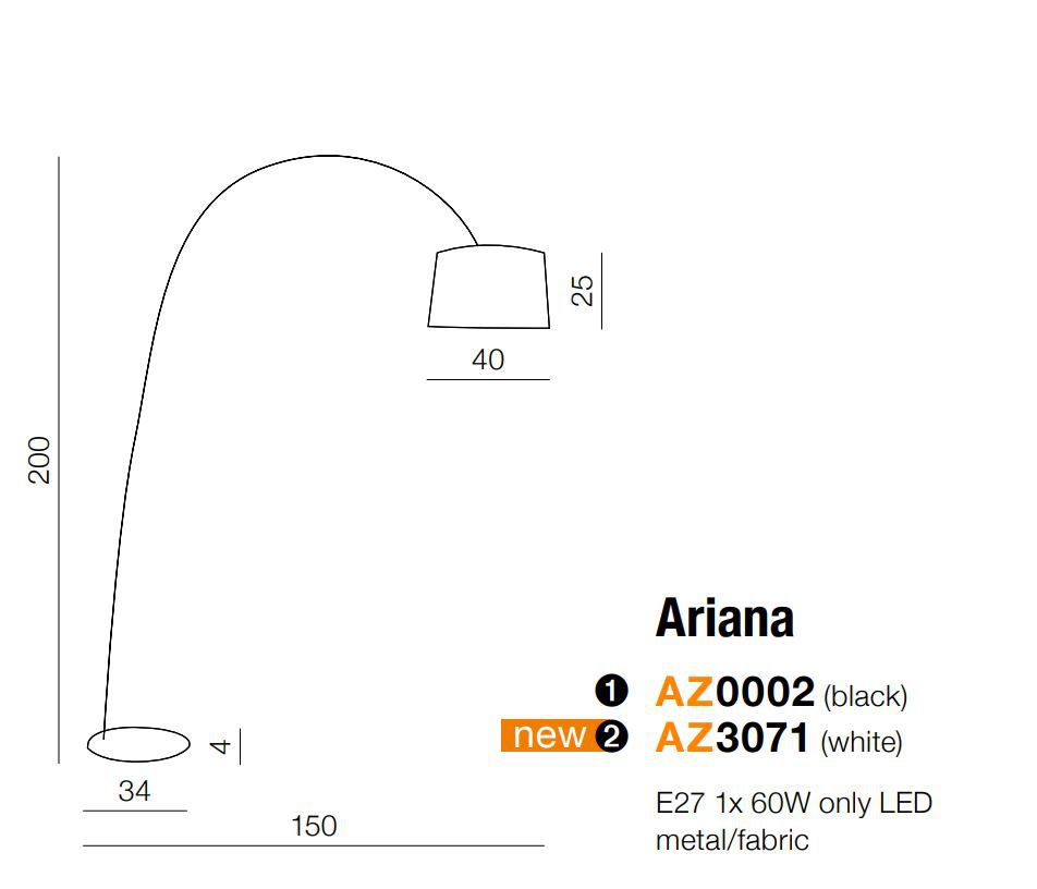Торшер Azzardo AZ0002 Ariana купити