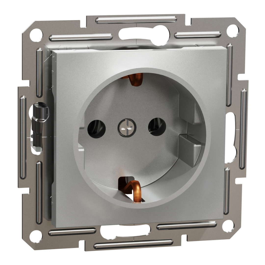 Розетка з заземляючим контактом, алюміній (EPH2900161) купити