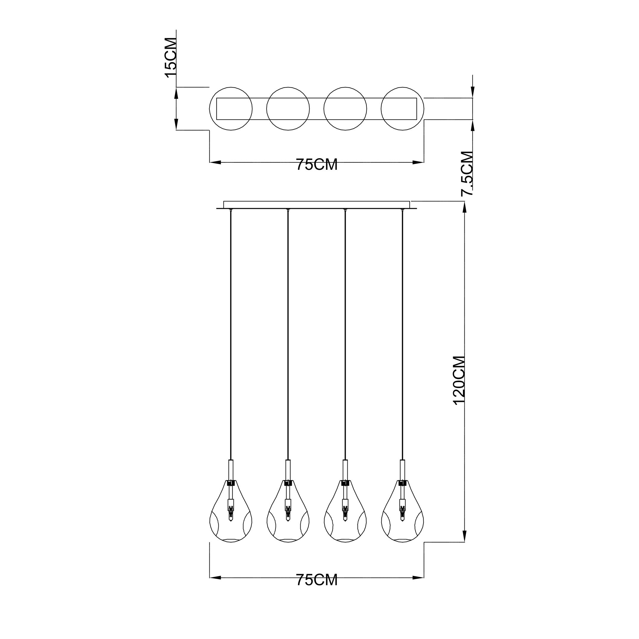 Подвесной светильник Zuma Line MD1921-4A-CLEAR BOSTONI купити
