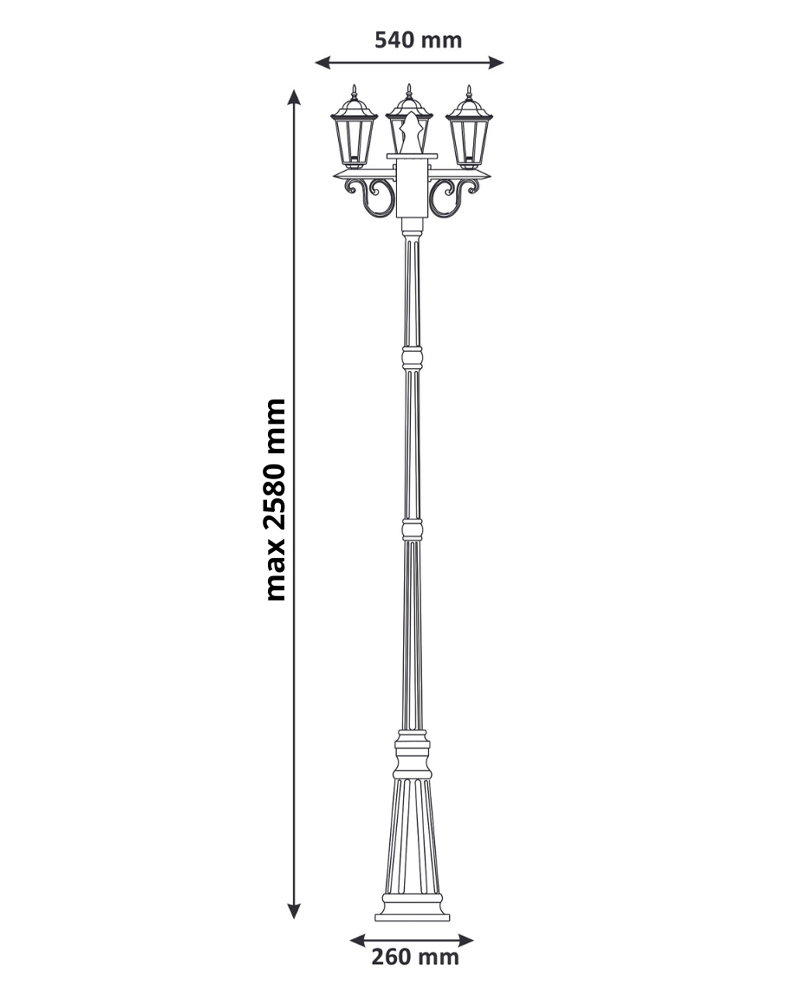 Вуличний світильник Goldlux 313423 Liguria E27 20W IP43 (54506) купити
