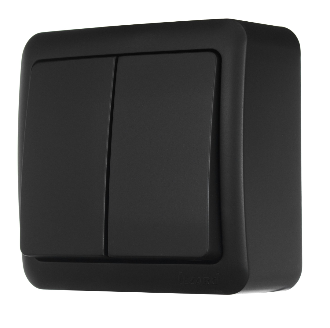Вимикач 2кл Lezard Viola Антрацит (751-4200-101) купити