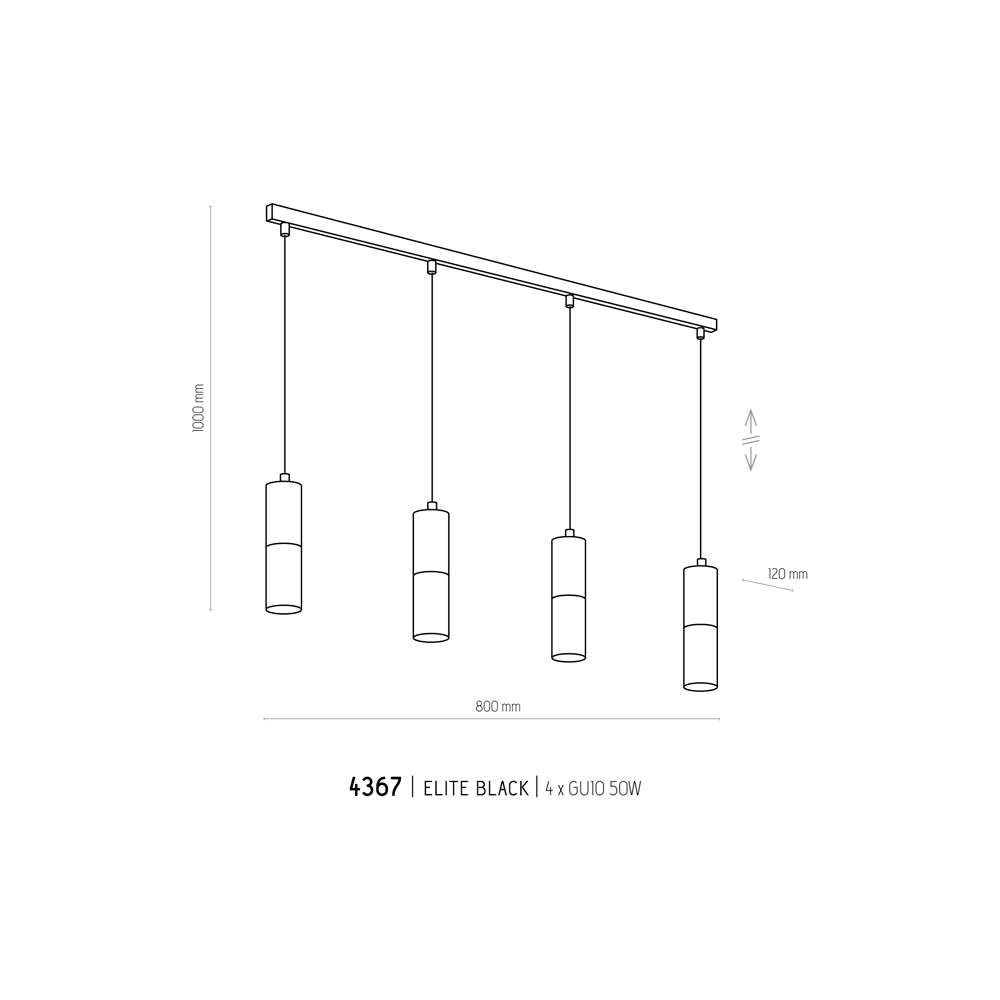 Подвесной светильник TK Lighting 4367 ELIT BLACK купити