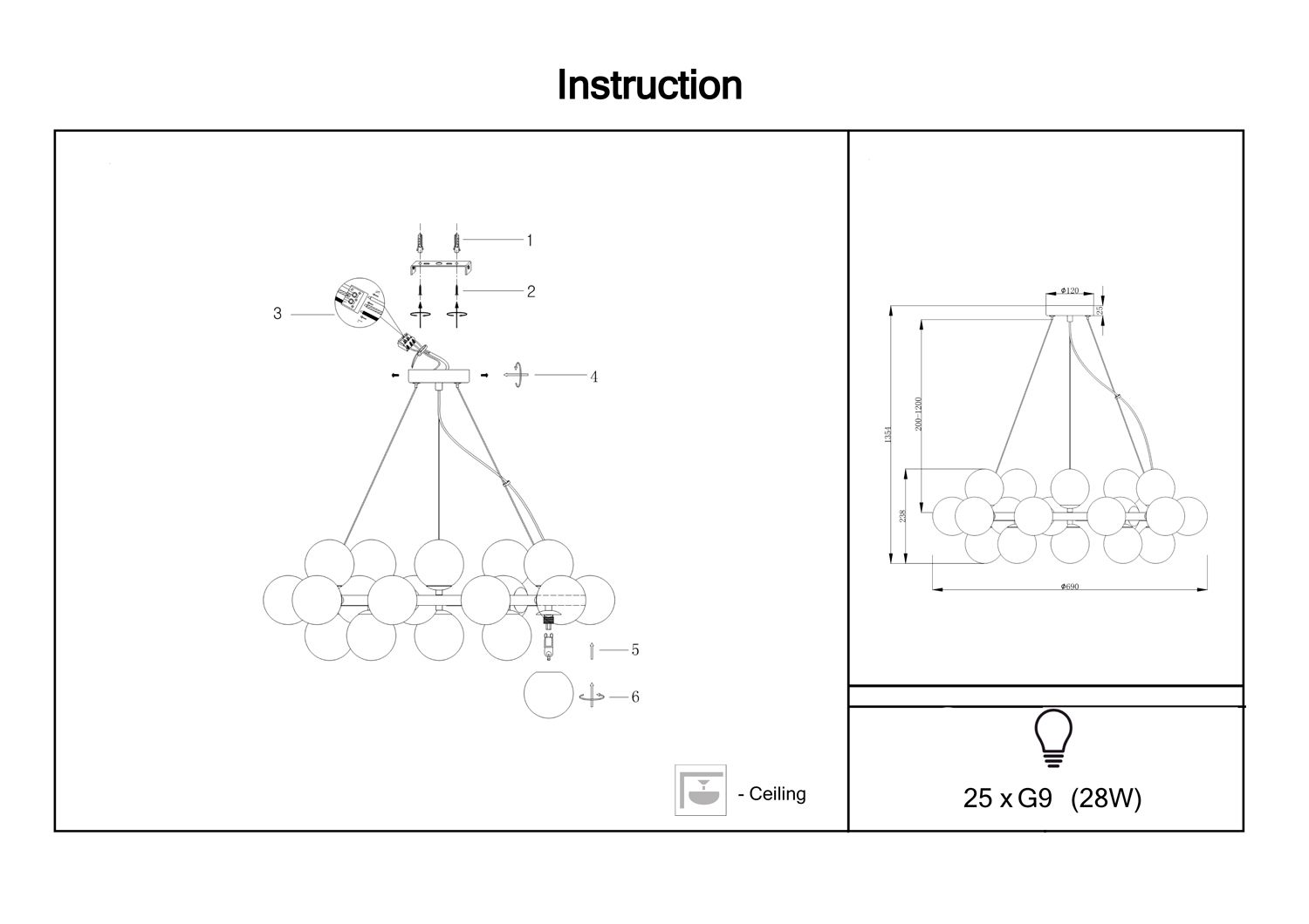Люстра ITALUX PND-5252-25-CH+SMK Cabella купити