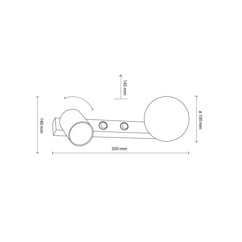 Бра TK LIGHTING 10148 Чорний VOX купити