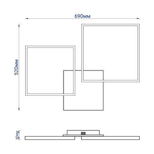 Світлодіодний світильник Feron AL6300 QUADRO M 90W чорний (40243) купити