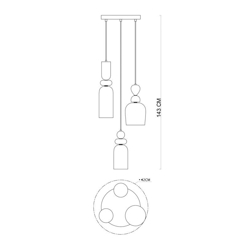 Підвісний світильник ITALUX PND-37462-3A-MC-GD Manso купити