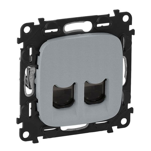 Розетка телефонная RJ11, алюминий, Valena ALLURE (753938) купити