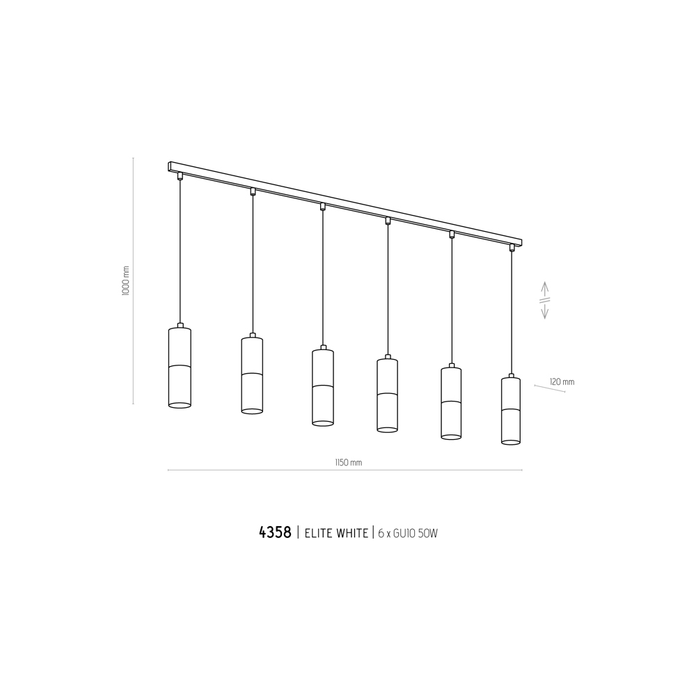 Подвесной светильник TK Lighting 4358 ELIT WHITE купити