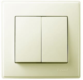 Выключатель двухклавишный  Lezard Lesya, крем (705-0303-101) купити
