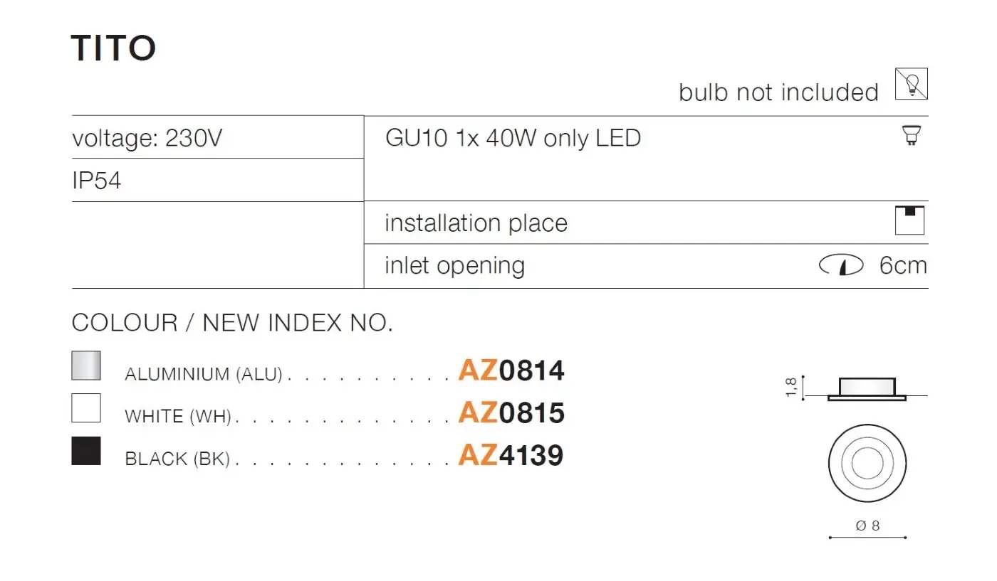Точковий світильник Azzardo AZ0815 Tito купити