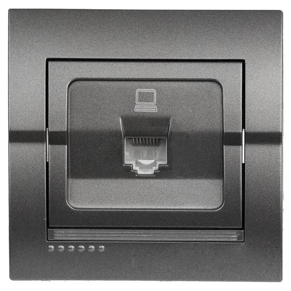 Розетка компьютерная Lezard Deriy, графит (702-2929-139) купити