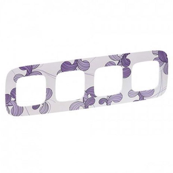 Рамка 4 поста, флора, Valena ALLURE (754364) купити