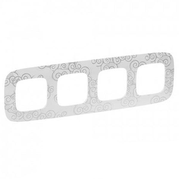 Рамка 4 поста, нарцисс хром, Valena ALLURE (754344) купити