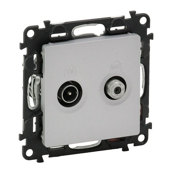 Розетка TV-SAT проходная, алюминий, Valena LIFE (753663) купити