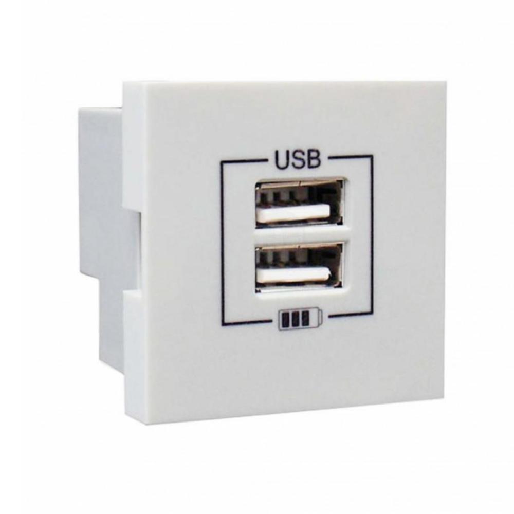 Подвійна USB розетка, білосніжна (45439 SBR) купити