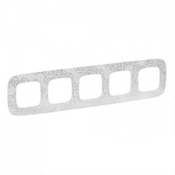 Рамка 5 постов, нарцисс хром, Valena ALLURE (754345) купити