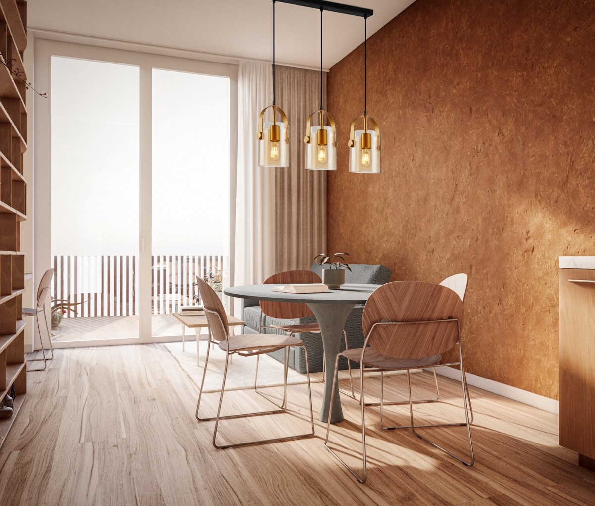 Підвісний світильник ITALUX PND-32453-3-GD+AMB Nanesma купити