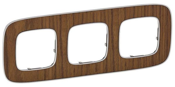 Рамка 3 поста, орех, Valena ALLURE (754463) купити