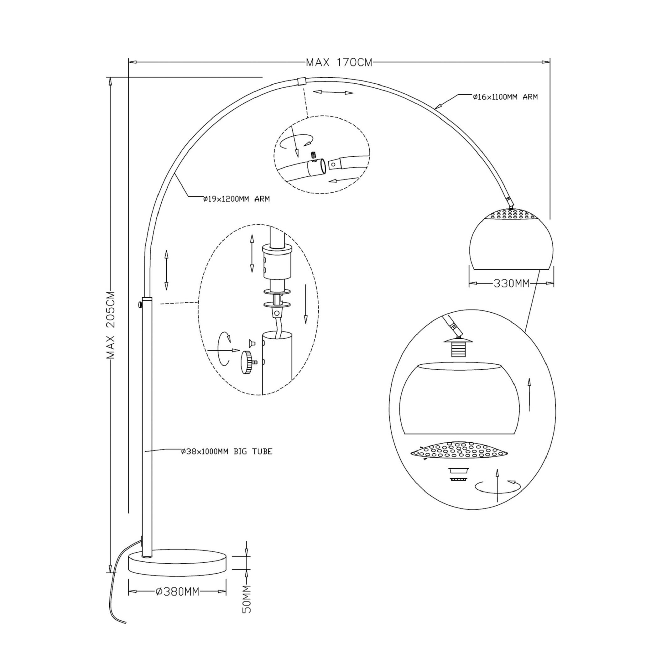 Торшер Zuma Line TS-010121T-BB SOHO купити