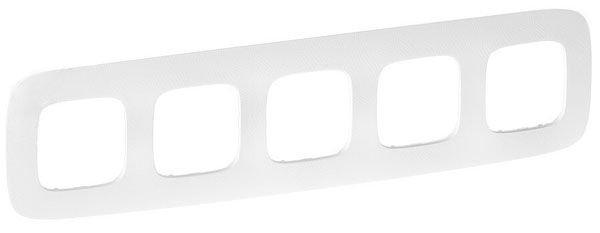 Рамка 5 постов, тиснение белое, Valena ALLURE (754375) купити