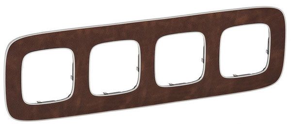 Рамка 4 поста, кожа, Valena ALLURE (754454) купити