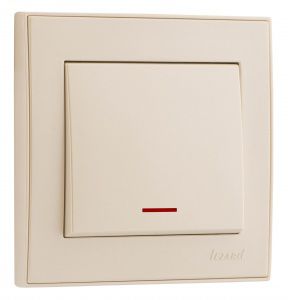 Вимикач з підсвіткою, крем Lezard RAIN (703-0388-111) купити