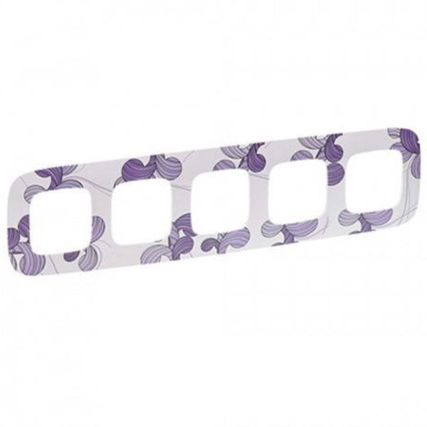 Рамка 5 постов, флора, Valena ALLURE (754365) купити