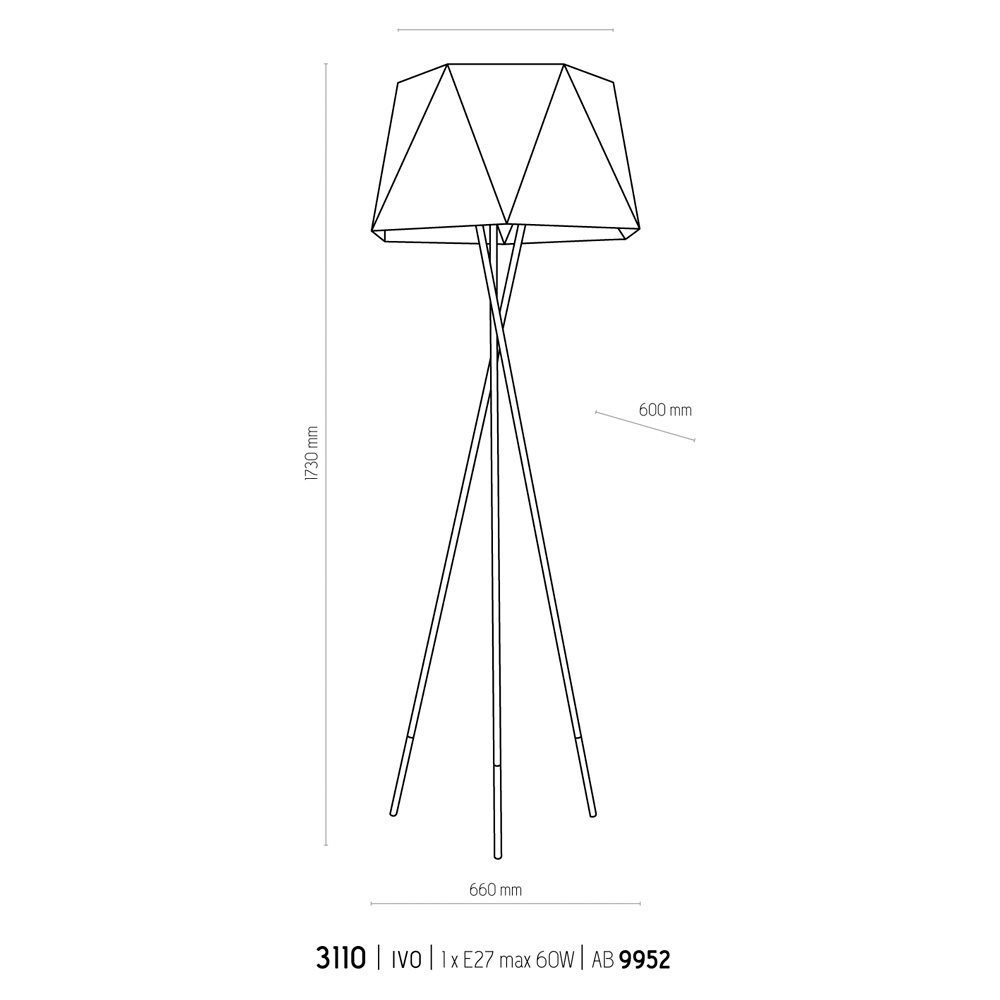 Торшер TK Lighting 3110 IVO купити