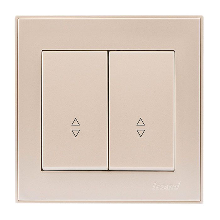 Выключатель проходной двойной, жемчужно-белый перламутр Lezard RAIN купити