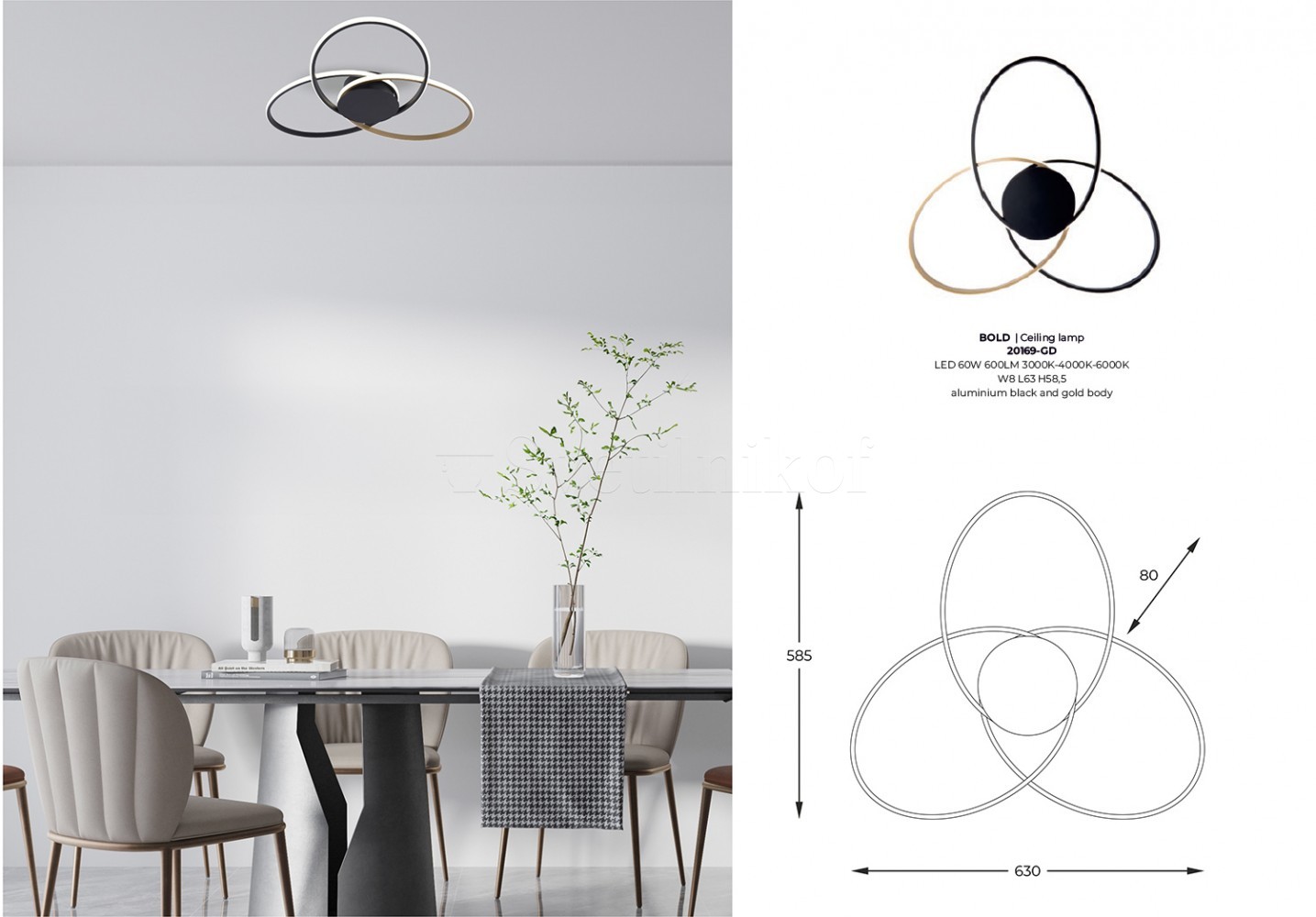 Люстра Zuma Line 20169-GD BOLD купити