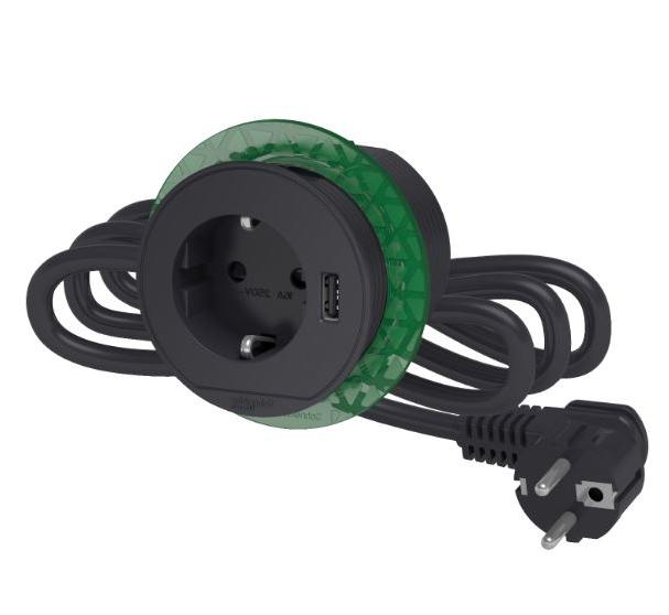 БЛОК РОЗЕТ. 1х (2К+З) , INS44001, антрацит купити