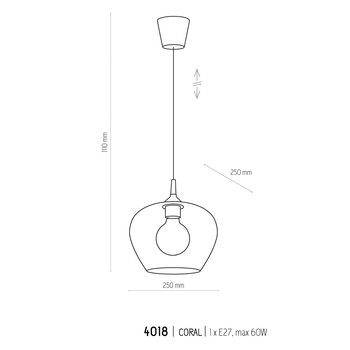 Подвесной светильник TK LIGHTING 4018 CORAL купити