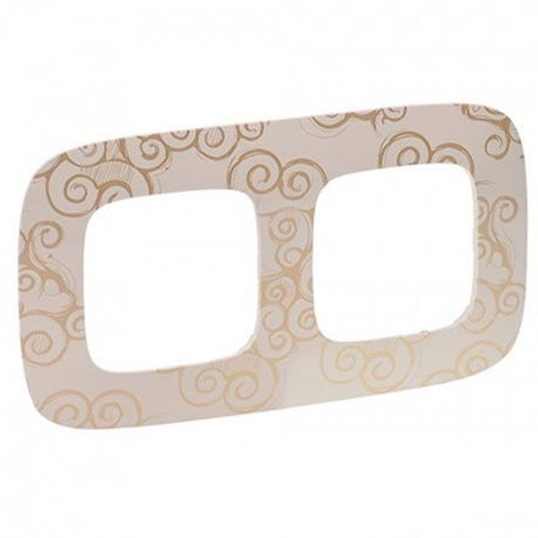 Рамка 2 поста, нарцисс золото, Valena ALLURE (754352) купити