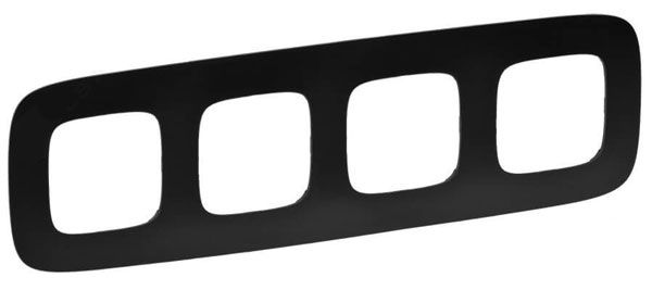 Рамка 4 поста, матовый черный, Valena ALLURE (754404) купити