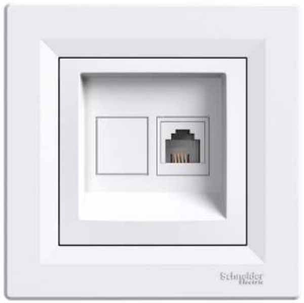 Розетка телефонна, rj11, 4 контакта, білий (EPH4100121) купити