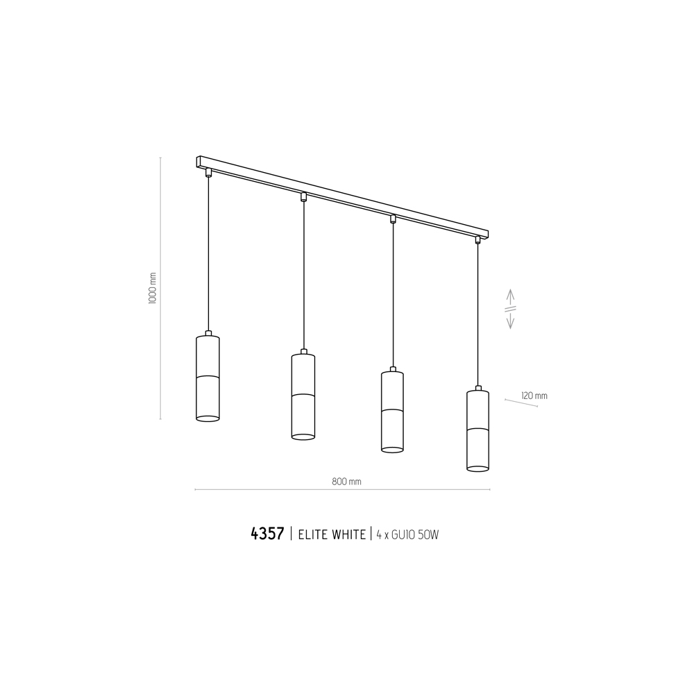 Подвесной светильник TK Lighting 4357 ELIT WHITE купити