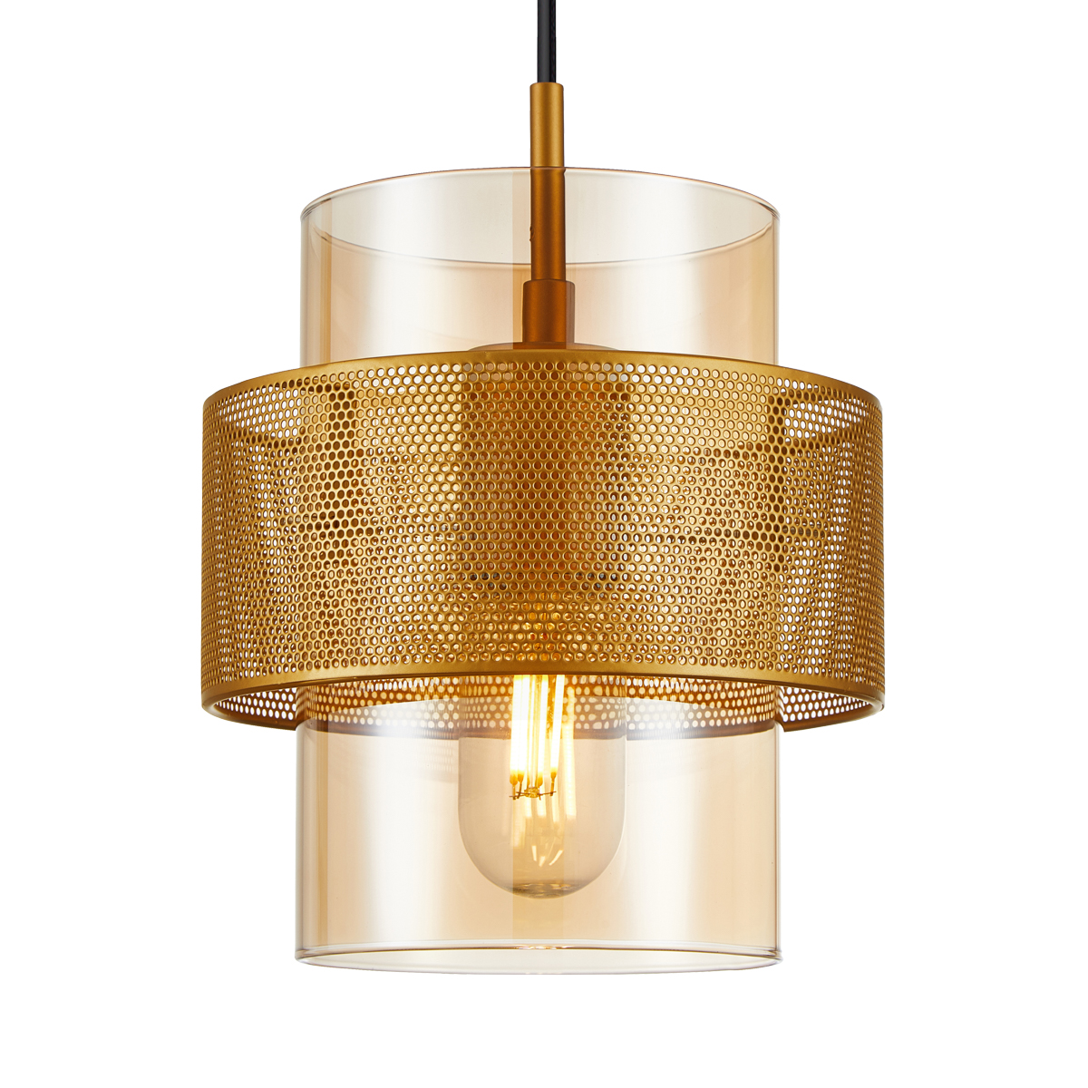 Підвісний світильник ITALUX PND-22132-1S-GD-AMB Vinoti купити