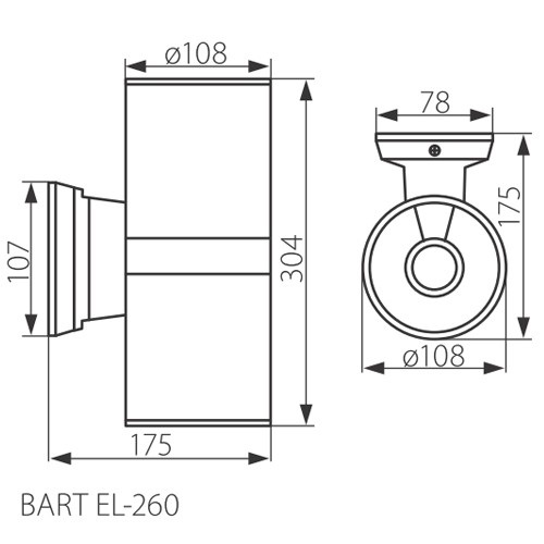 Настенный светильник Kanlux 07082 Bart EL-260 купити
