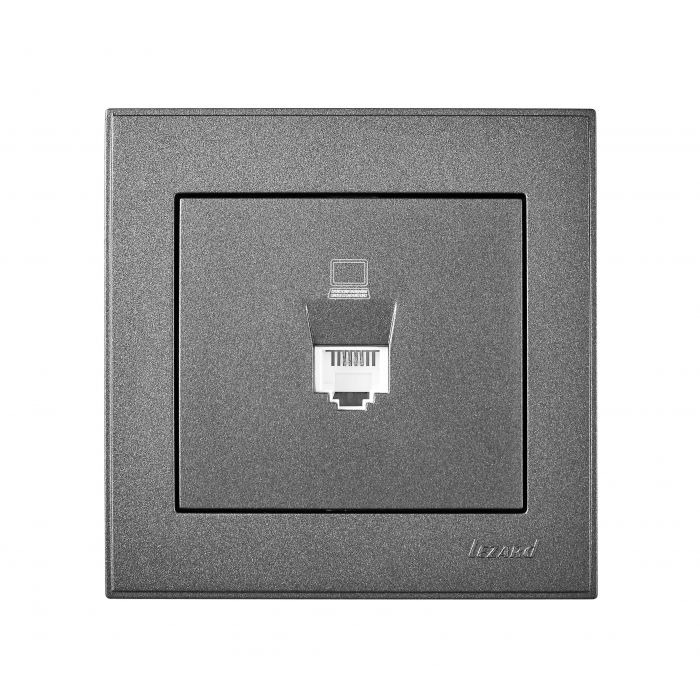 Розетка компьютерная, антрацит LEZARD RAIN (703-4288-139) купити