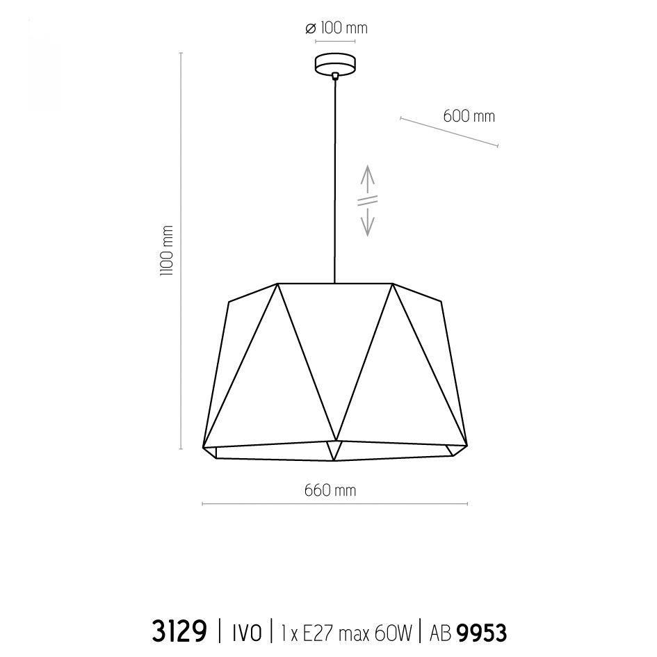 Подвесной светильник TK Lighting 3129 IVO купити