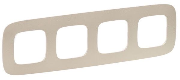 Рамка 4 поста, тиснение бежевое, Valena ALLURE (754384) купити