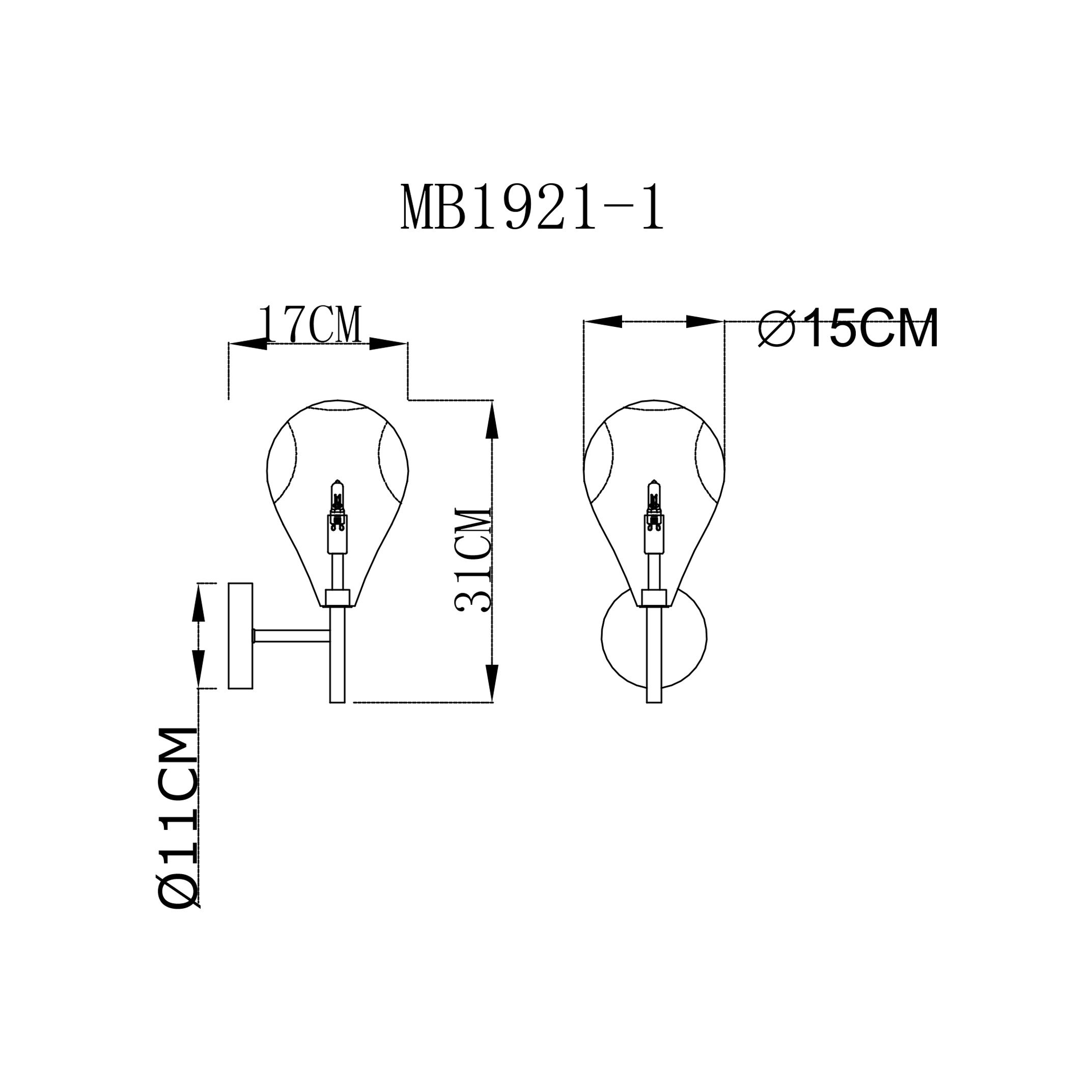 Бра Zuma Line MB1921-1-CLEAR BOSTONI купити